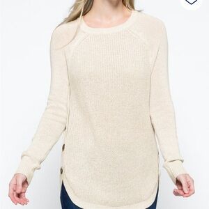 RD Style Cream Tunic Length Sweater